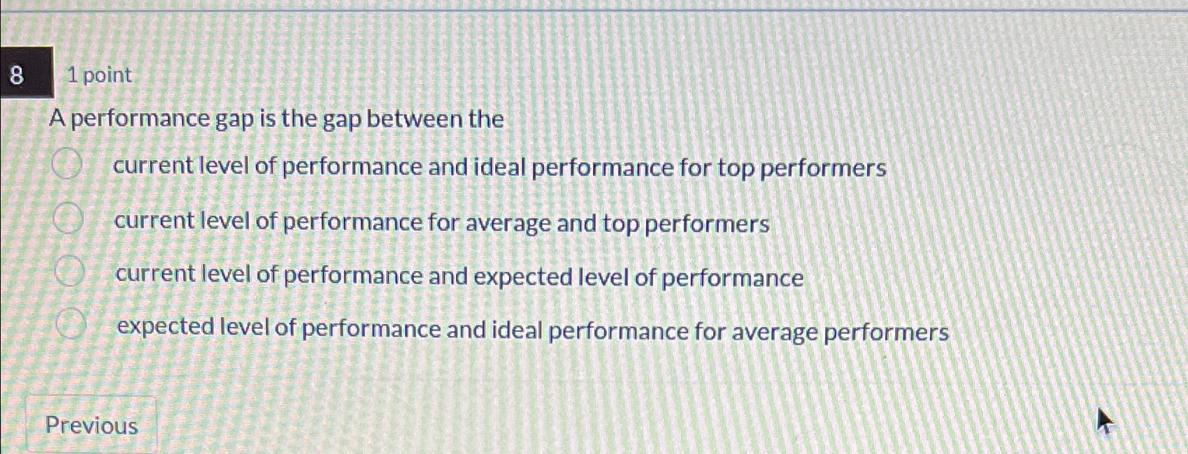  81 point A performance gap is the gap between the current