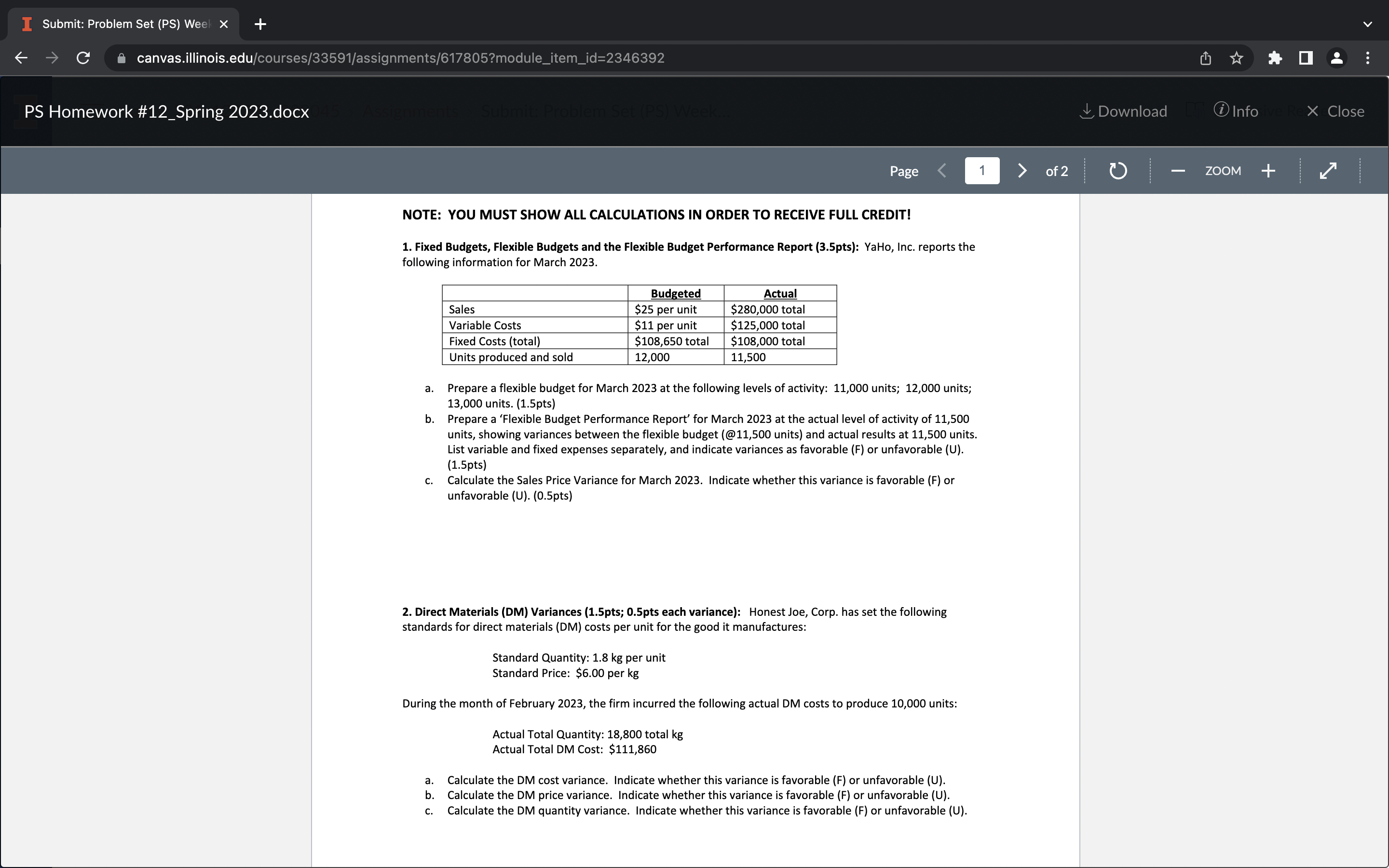 Submit: Problem Set (PS) Wei X + (- C' i canvasillinoisedu