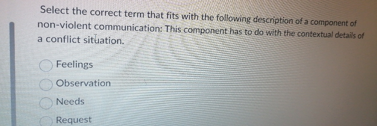  Select the correct term that fits with the following description of