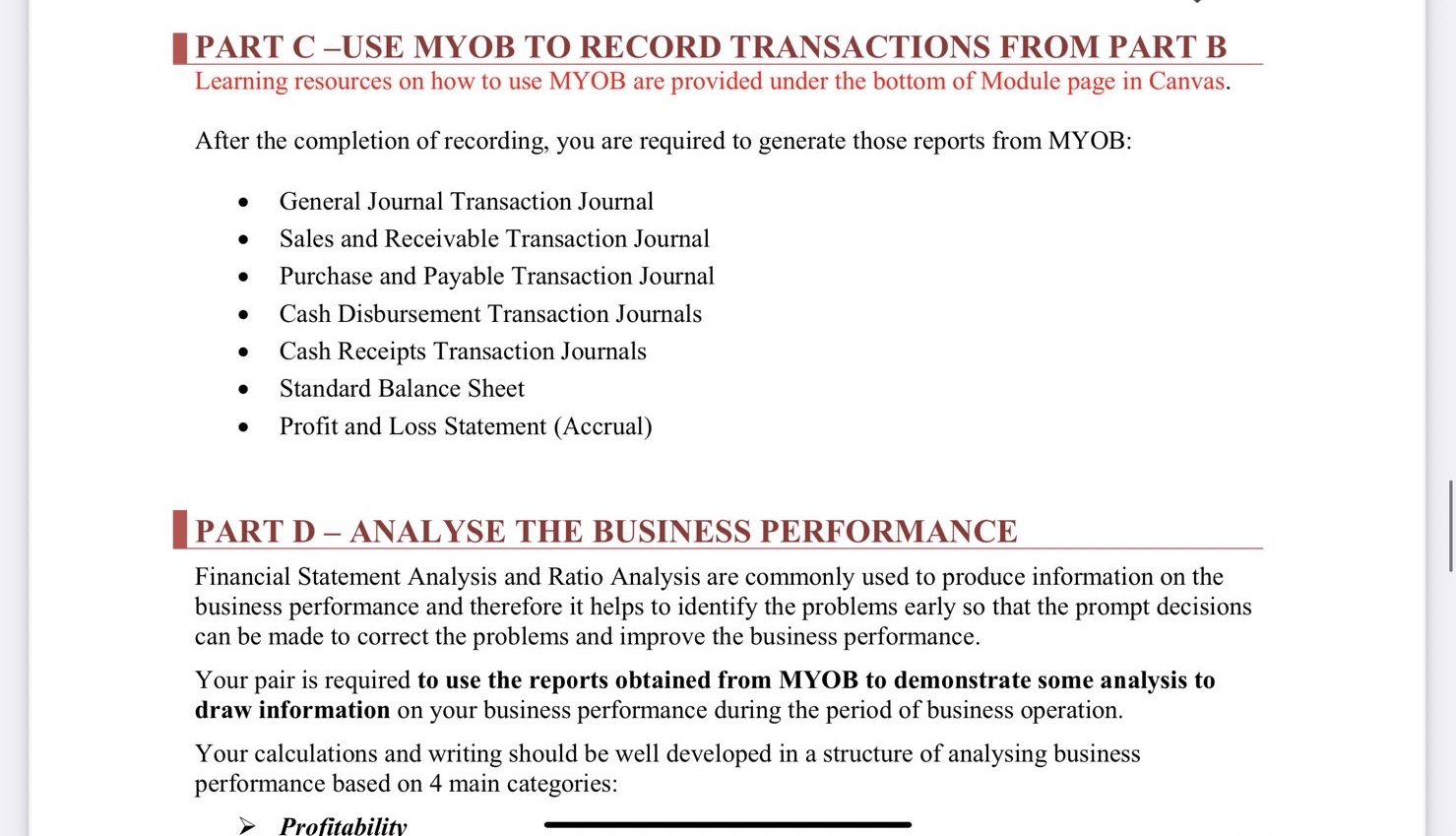 that students have a strong understanding of business concepts and accounting principles