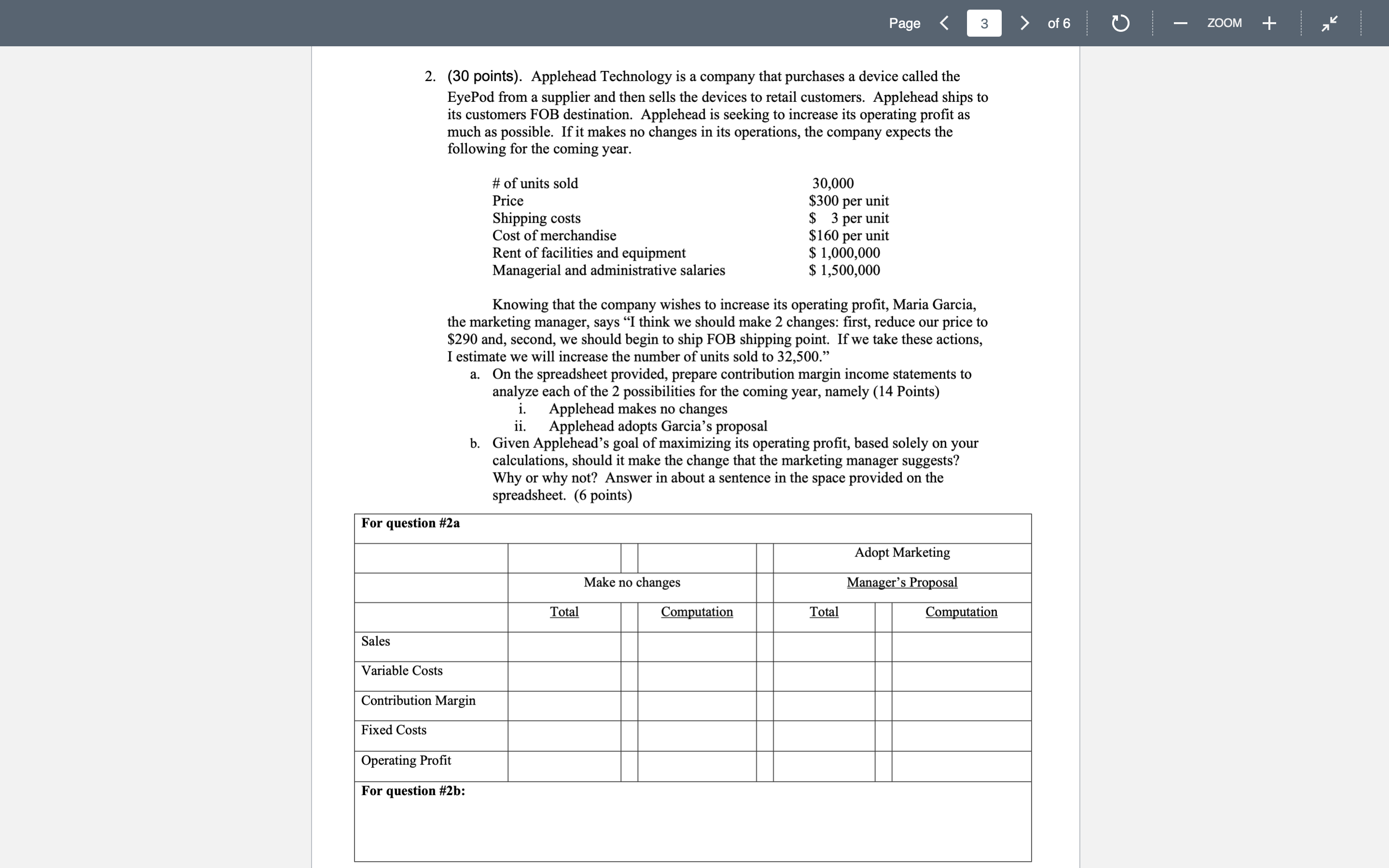 accounting and full computations Page ( a > ms 2. (30 points).