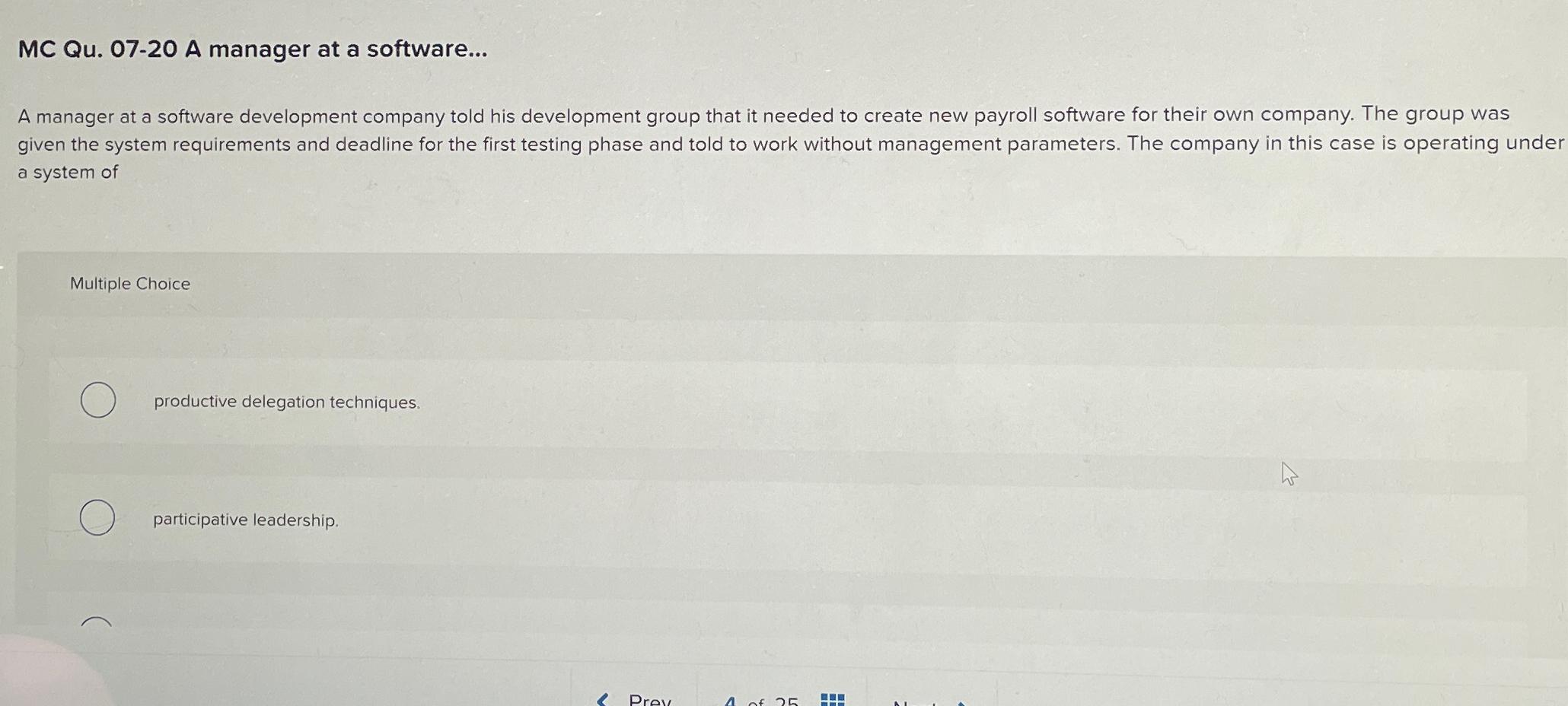  MC Qu.07-20 A manager at a software... A manager at a