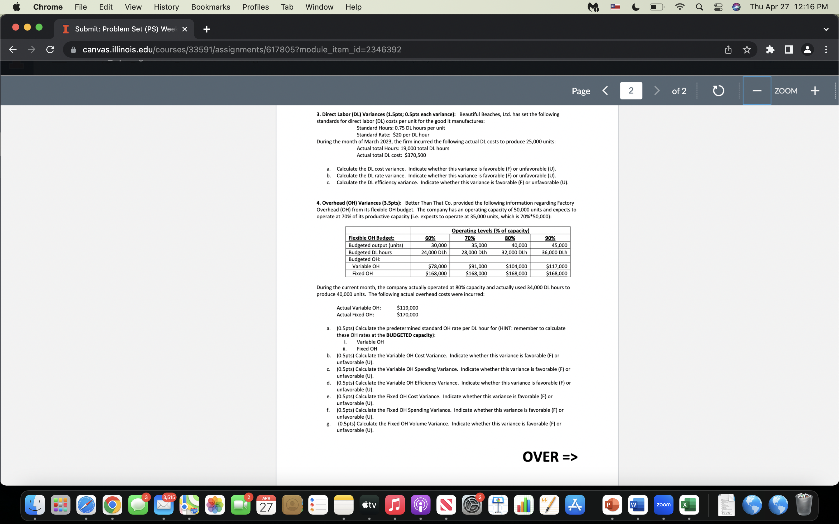 Q Thu Apr 27 12:15 PM I Submit: Problem Set (PS) Weel