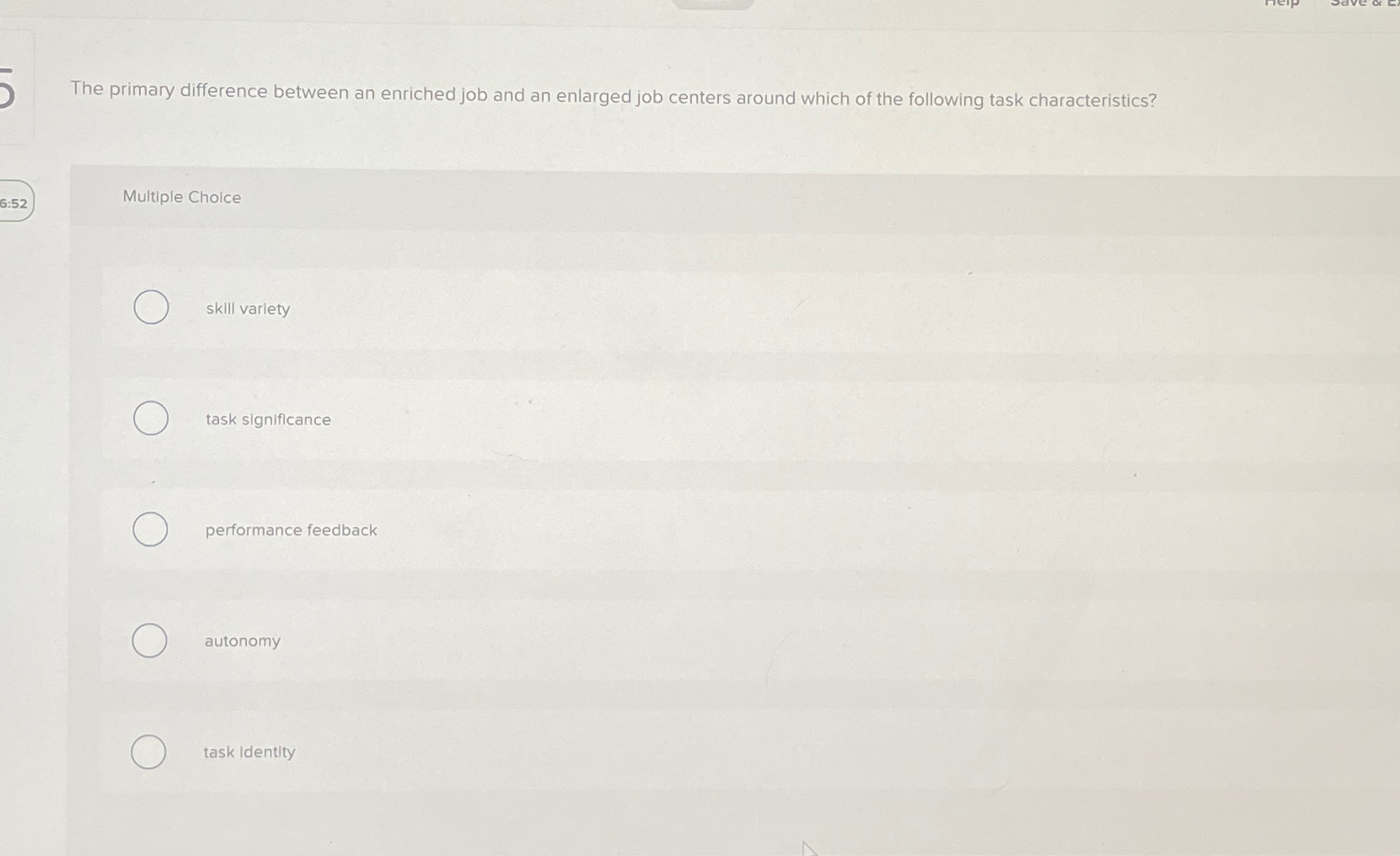  The primary difference between an enriched job and an enlarged job