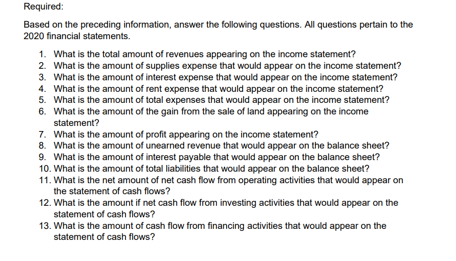 Hello please help me answer these questions about worksheet and financial statements,