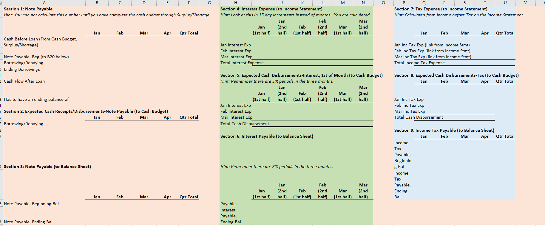an example of the production and raw material schedules. If the links