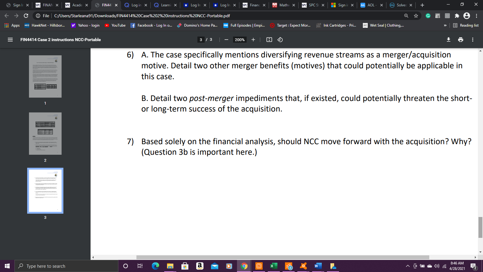corporate finance course? I've attached the files. Question numbers: one and three