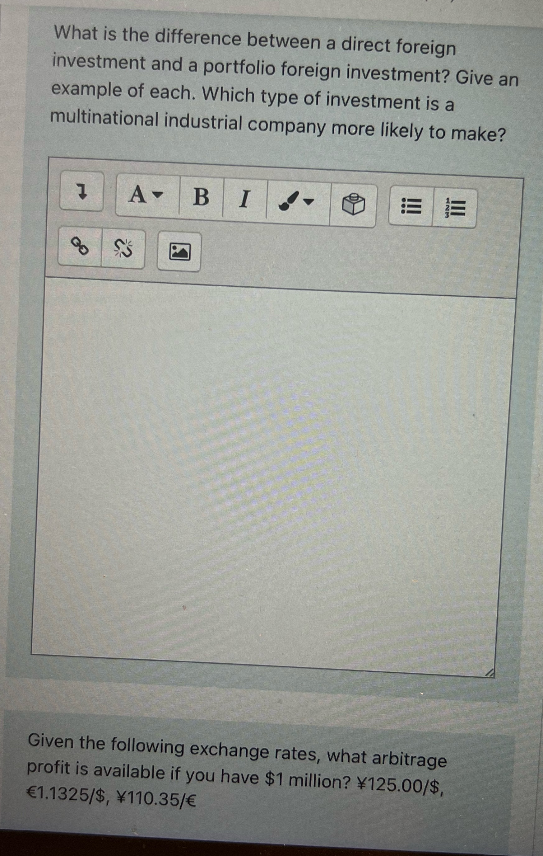  What is the difference between a direct foreign investment and a