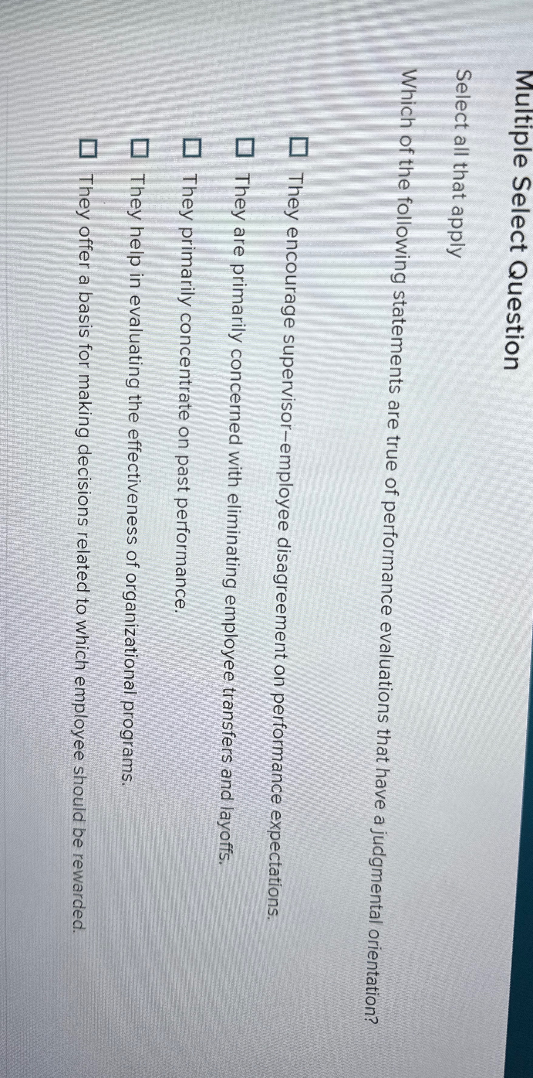  Multiple Select Question Select all that apply Which of the following
