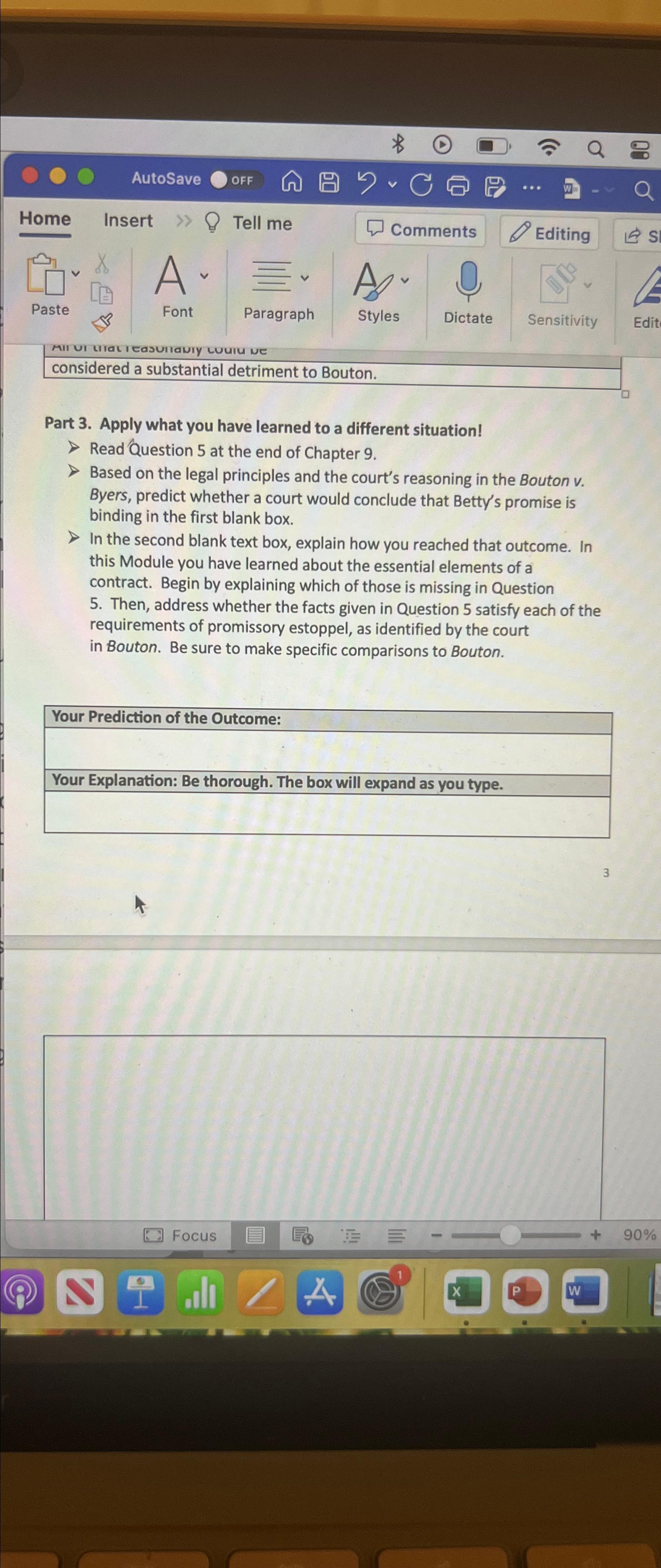  AutoSave OFF Home Insert Tell me Comments Editing Dictate Sensitivity MII