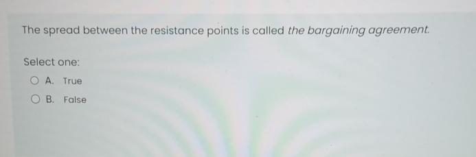 The spread between the resistance points is called the bargaining agreement.