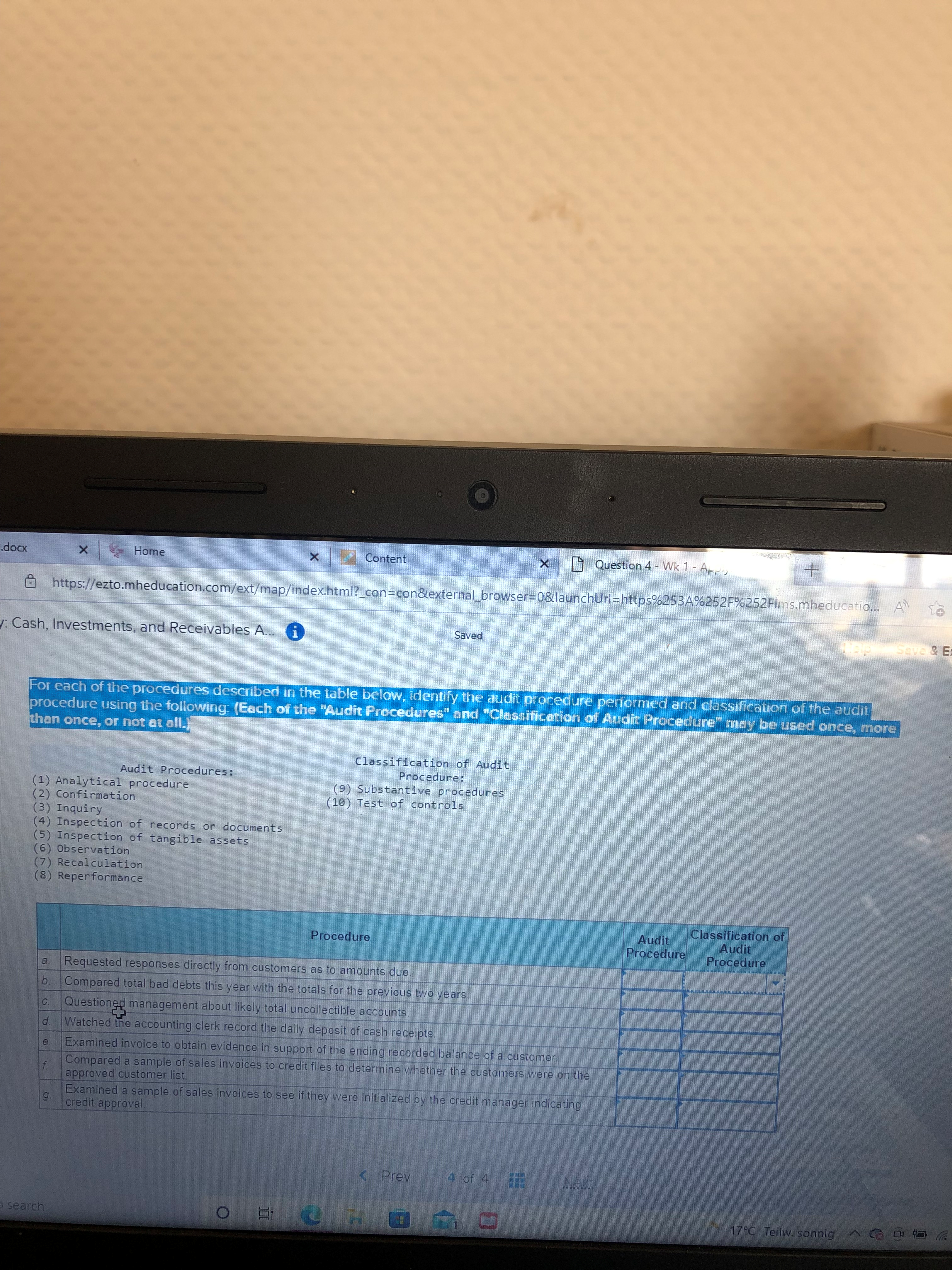  .docx x Home x | Content x Question 4 - Wk