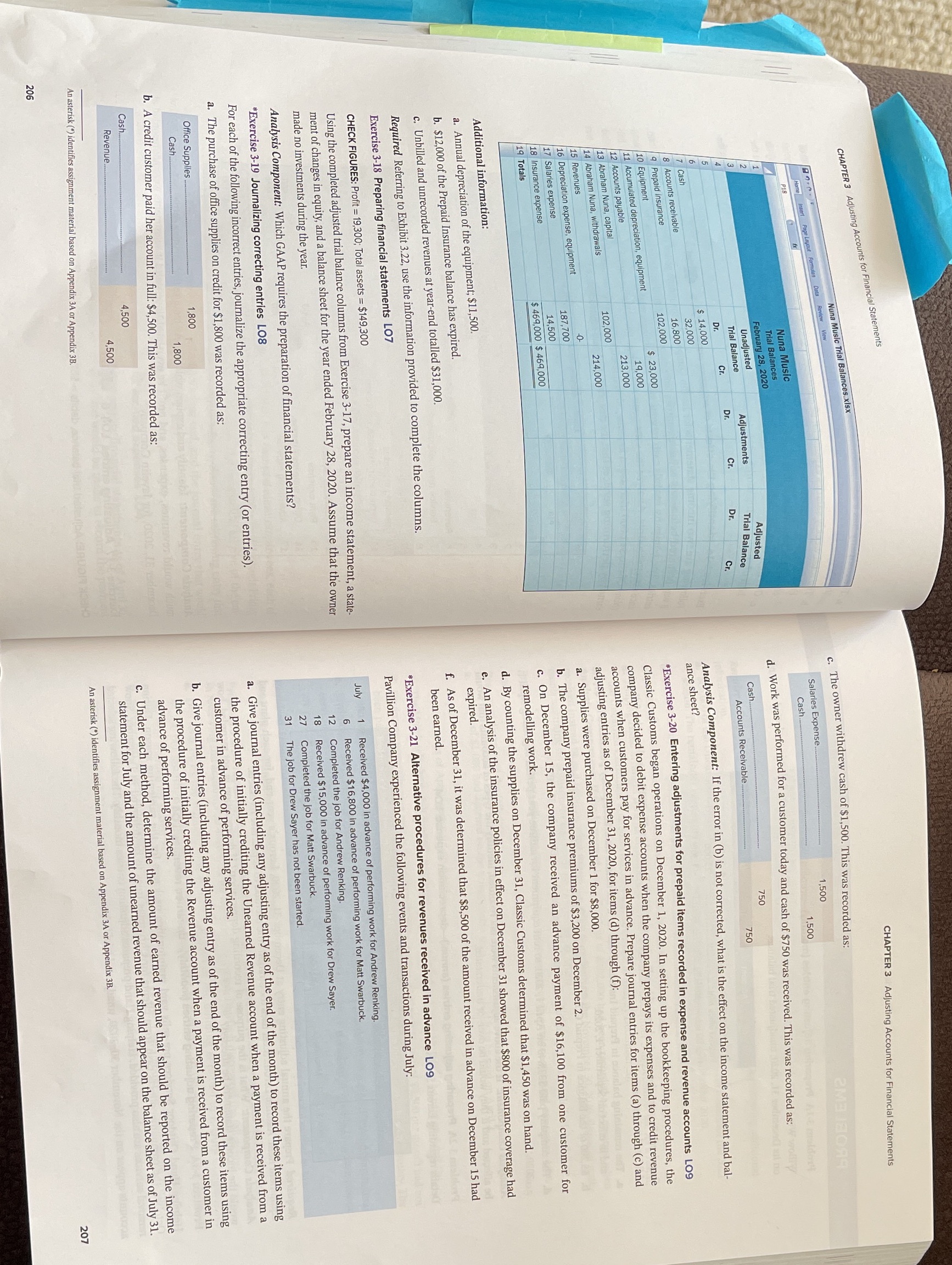 Please help with exercise 3-19 only thank you CHAPTER 3 Adjusting Accounts