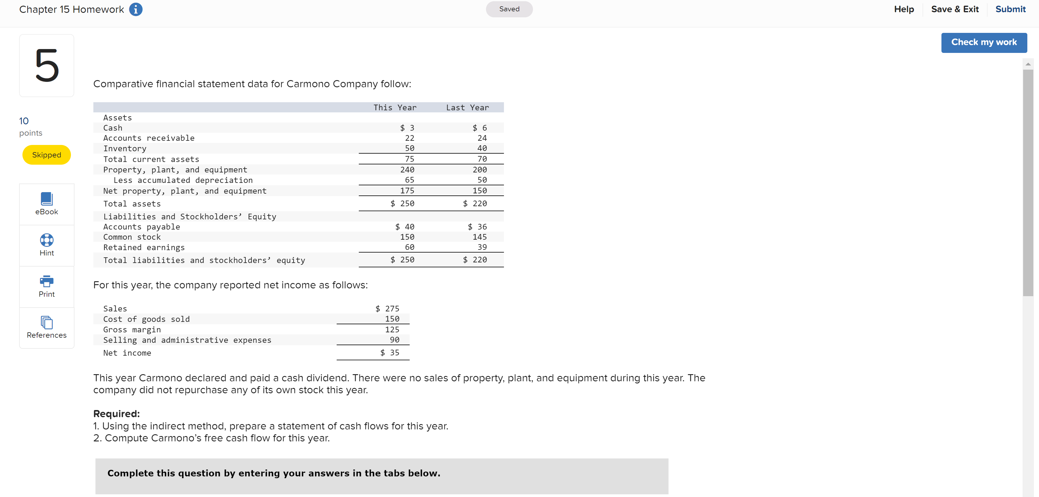 10 End of Vear Beginning of Year points Current assets: Cash and