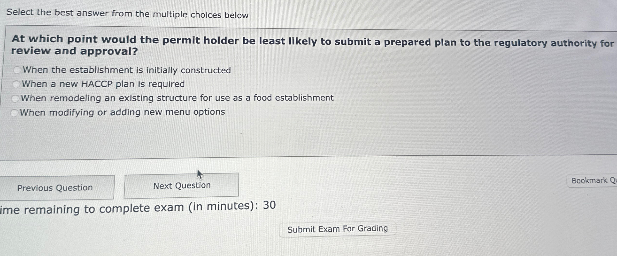  At which point would the permit holder be least likely to