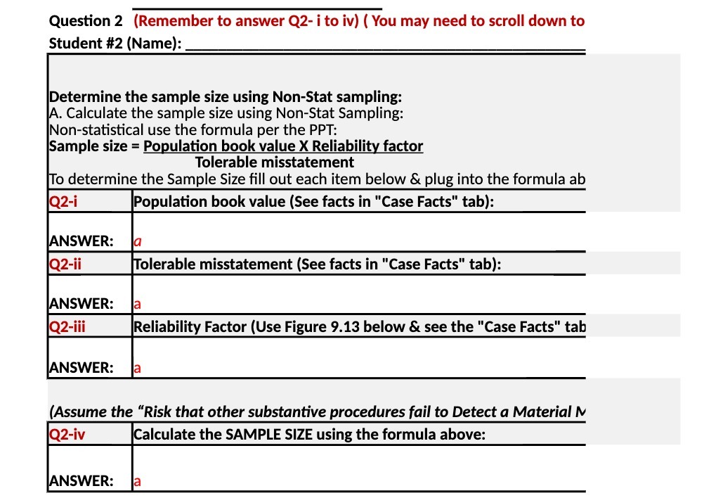 Question 2 (Remember to answer (12- i to iv) ( You