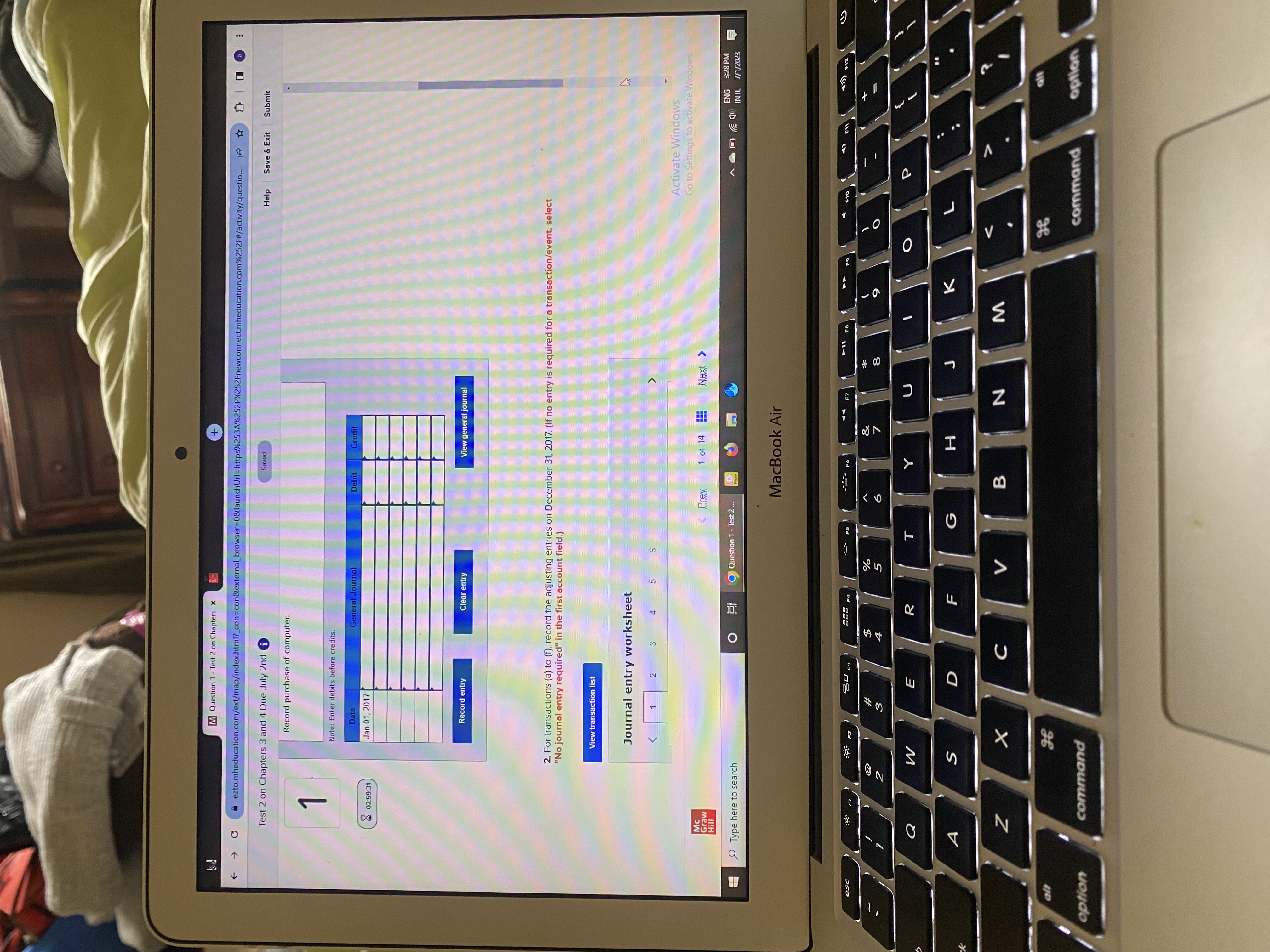 ezto.mheducation.com/ext/map/index.html?_con=con&external_browser=0&launchUrl=https%2534%252F%252Fnewconnect.mheducation.com%252F#/activity/question.. Test 2 on Chapters 3 and 4 Due July 2nd i