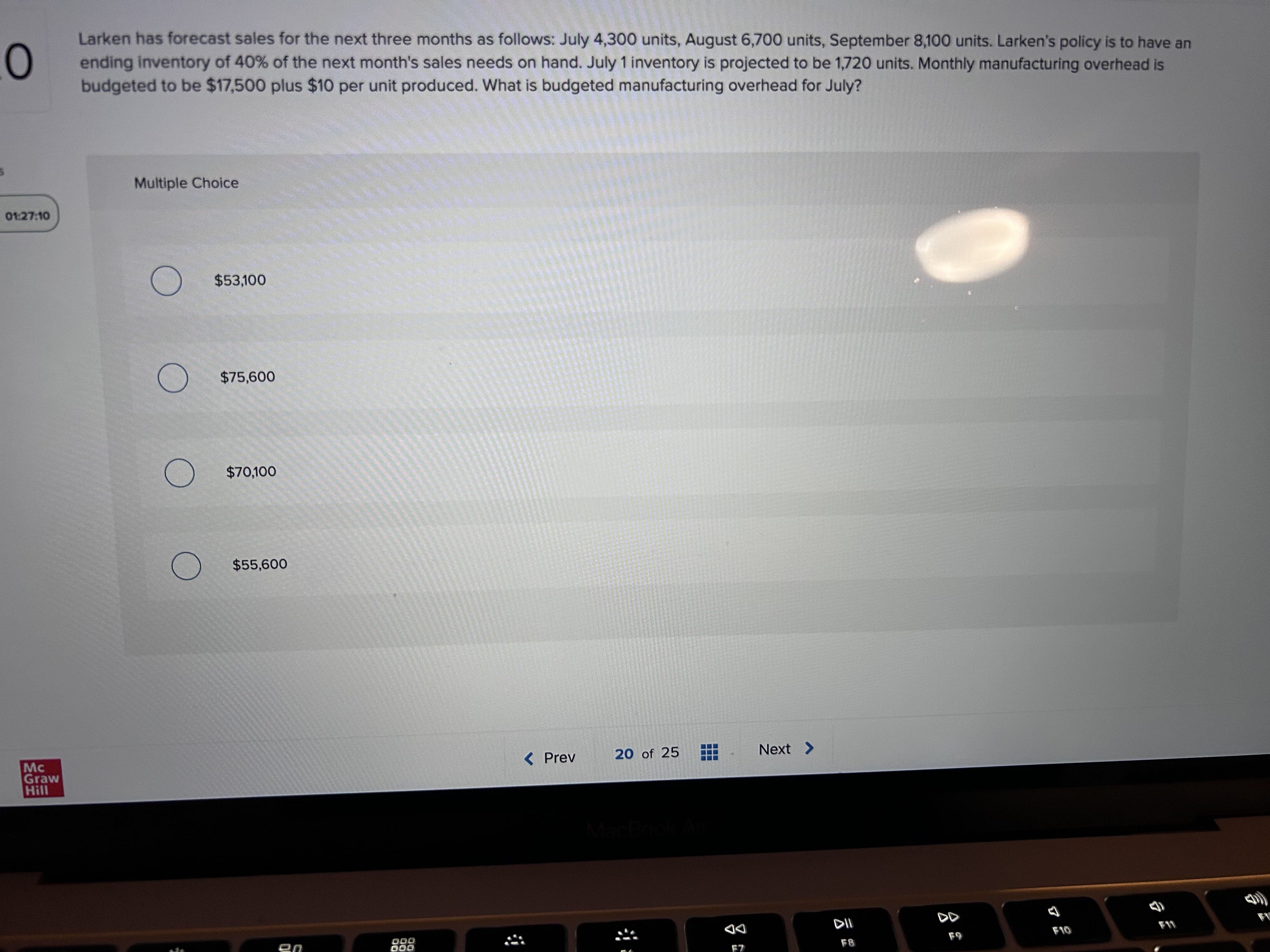 wage rate of $24.50 per hour. During July, Whitman paid $196,000 to