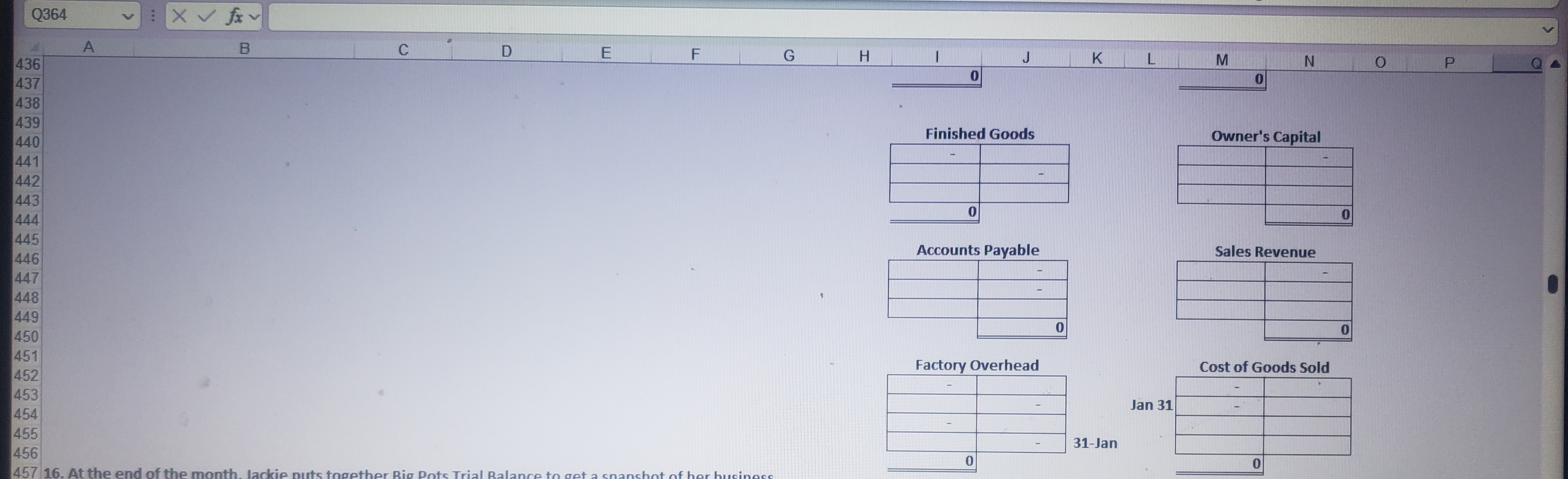 direct O 10-Jan O 41 Accounts Payable 42 Purchased materials on account,