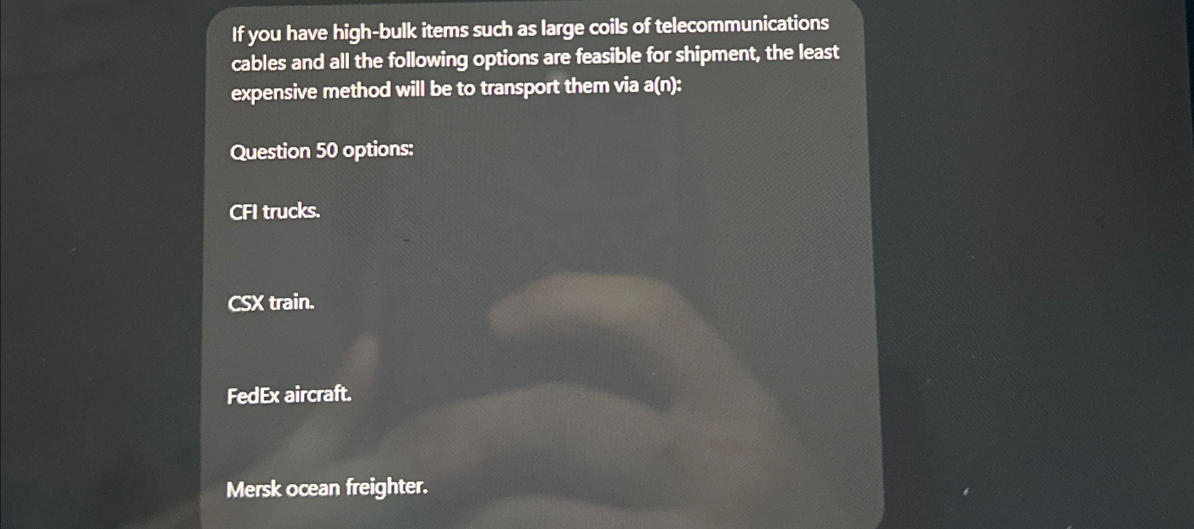  If you have high-bulk items such as large coils of telecommunications