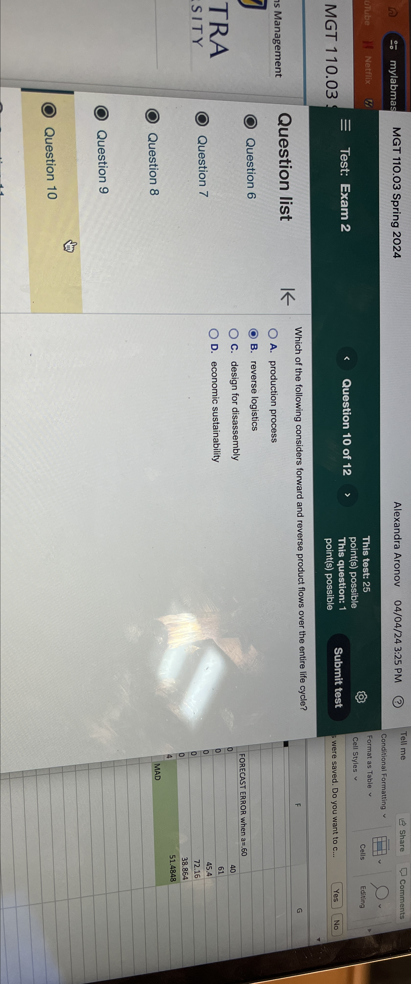  MGT 110.03 Spring 2024 Alexandra Aronov 04/04/243:25 PM Tell me Share