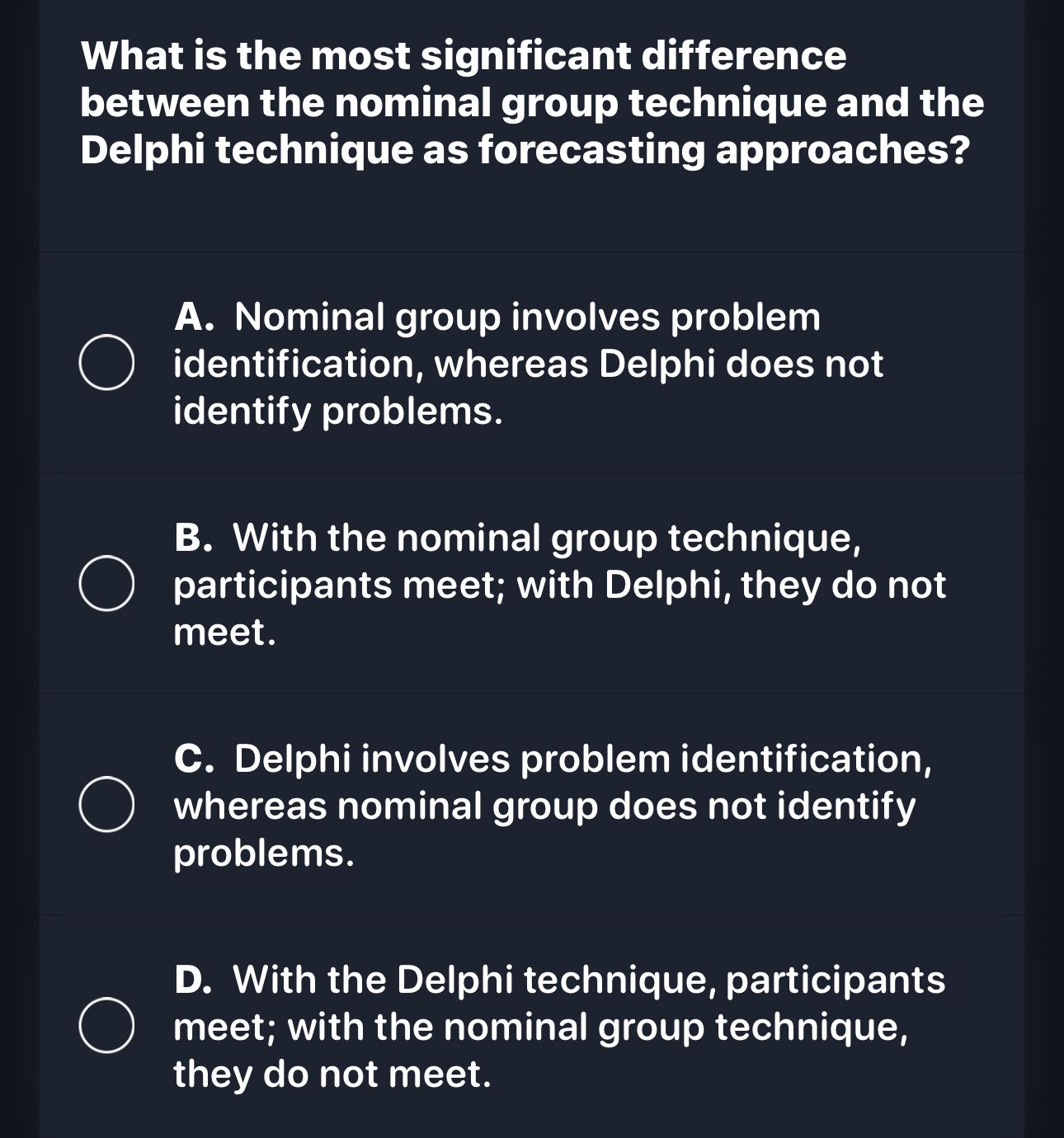  What is the most significant difference between the nominal group technique