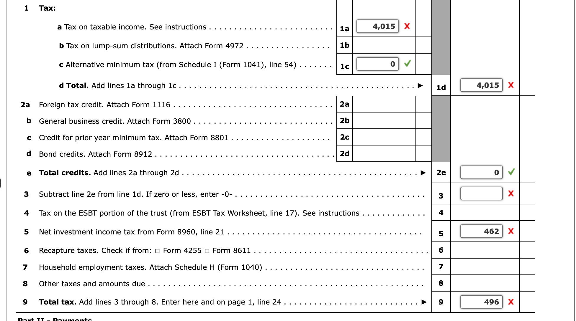 beneficiary must report for the year, and prepare a Schedule K-1 for