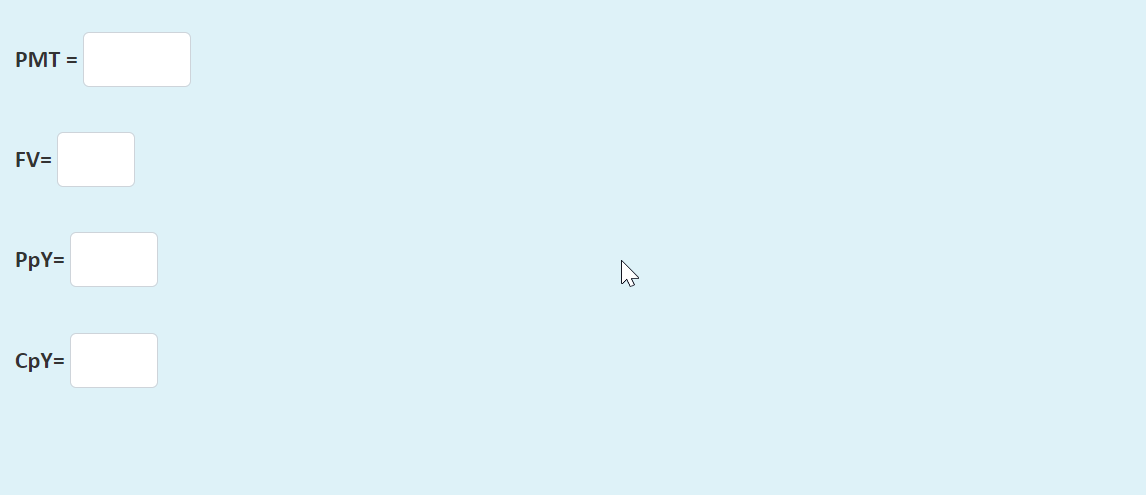 the same exact values that you input into the Finance Solver into