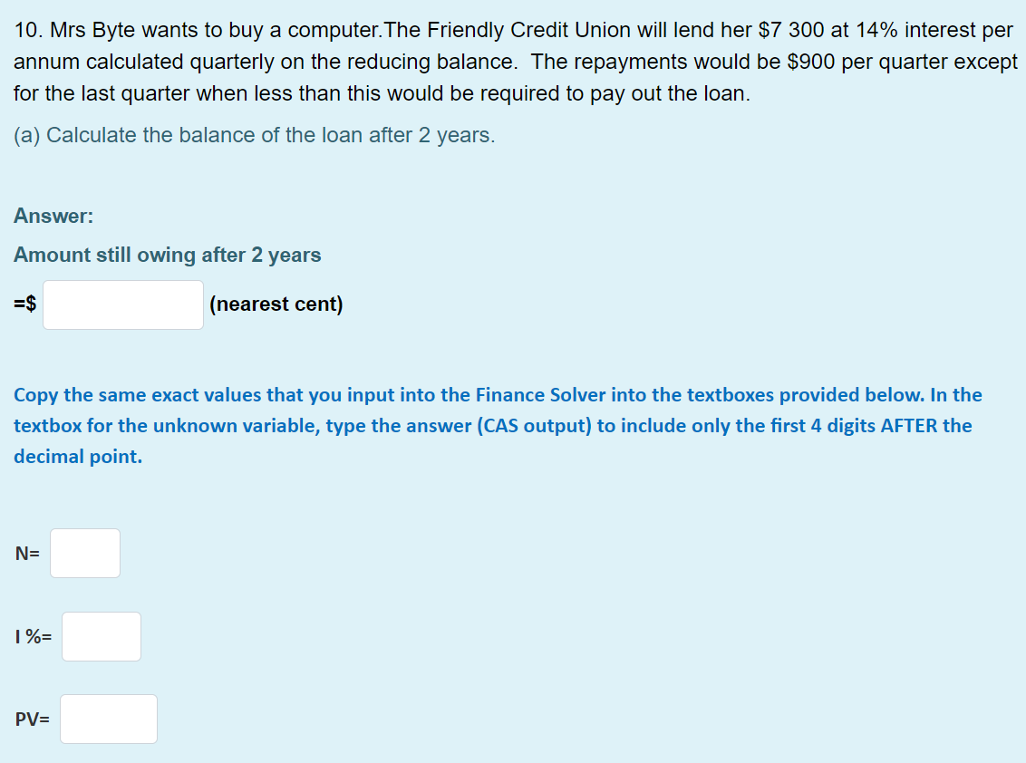 the textboxes provided below. In the textbox for the unknown variable, type