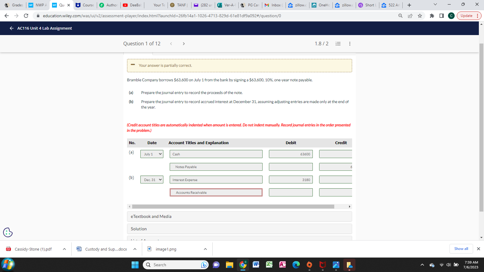 Grades 5 WP NWP A WP Qu X * Course |