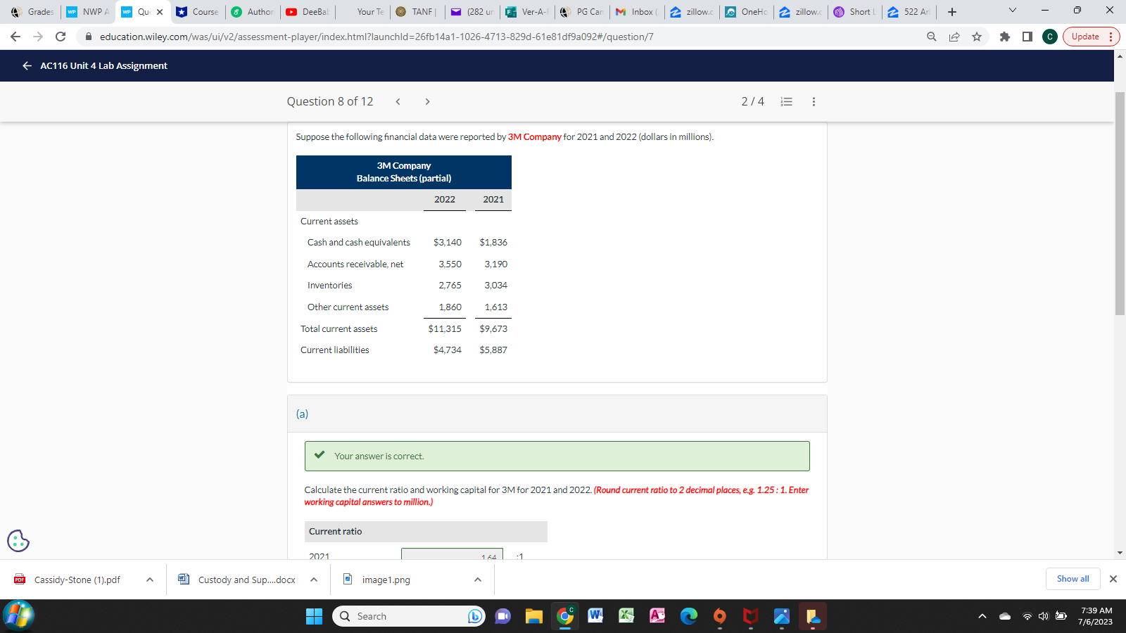 : C A education.wiley.com/was/ui/v2/assessment-player/index.html?launchld=26fb14a1-1026-4713-829d-61e81df9092#/question/6 Update : C A education.wiley.com/was/ui/v2/assessment-player/index.html?launchld=26fb14a1-1026-4713-829d-61e81df9092#/question/6 Q E Update