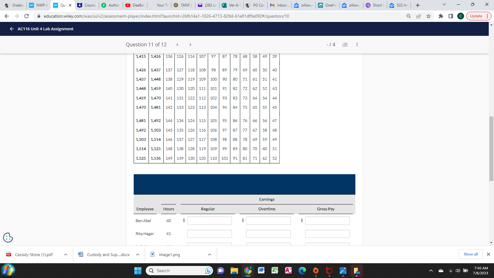 C ^ education.wiley.com/was/ui/v2/assessment-player/index.html?launchld=0de4dc5e-b5a9-4032-a367-b17ea9d64dc2#/question/0 Update : - AC116 Unit 5 Lab Learning Activity