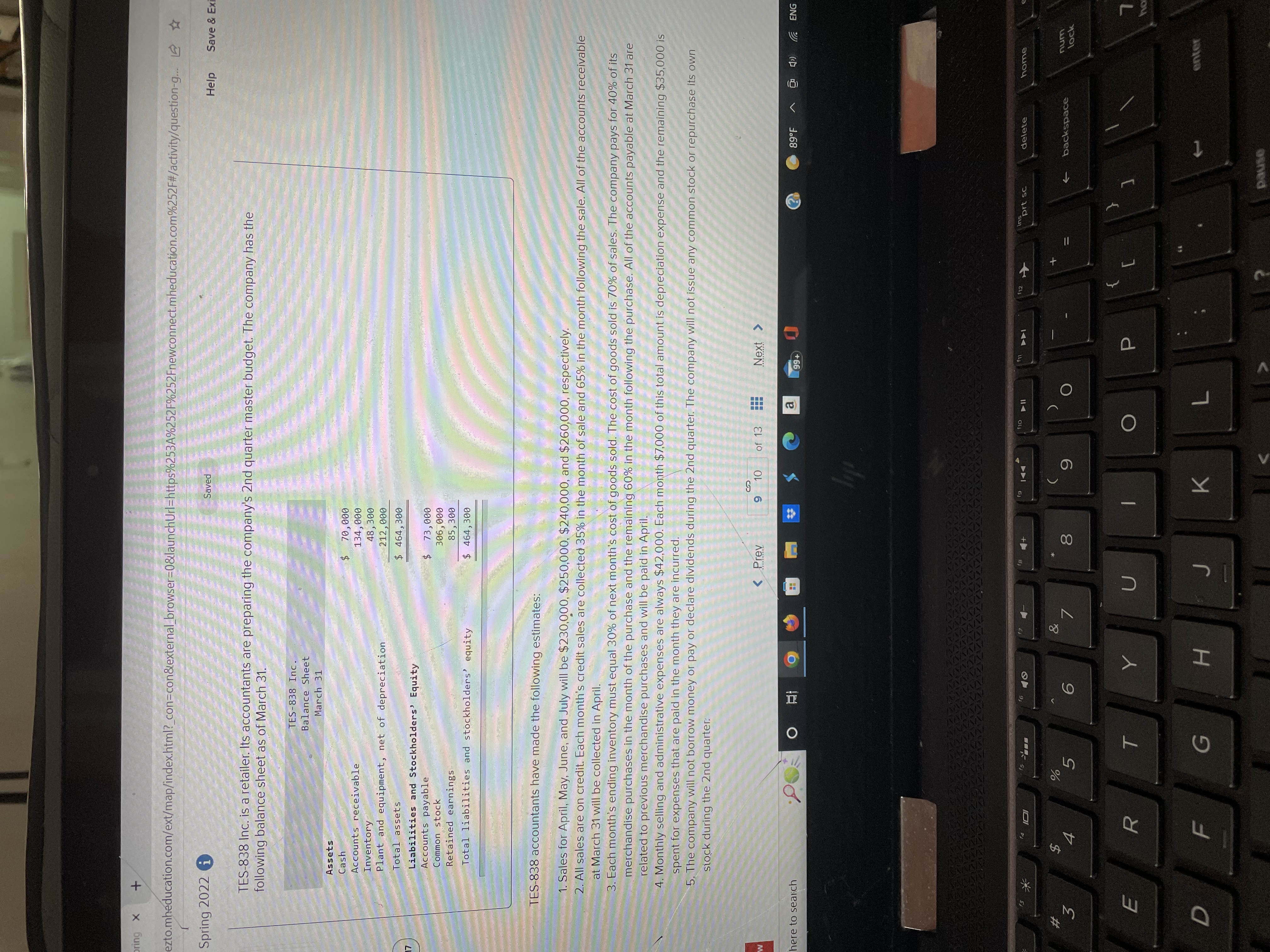  bring x + ezto.mheducation.com/ext/map/index.html?_con=con&external_browser=0&launchUrl=https%253A%252F%252Fnewconnect.mheducation.com%252F#/activity/question-g... [ Spring 2022 1 Saved Help Save