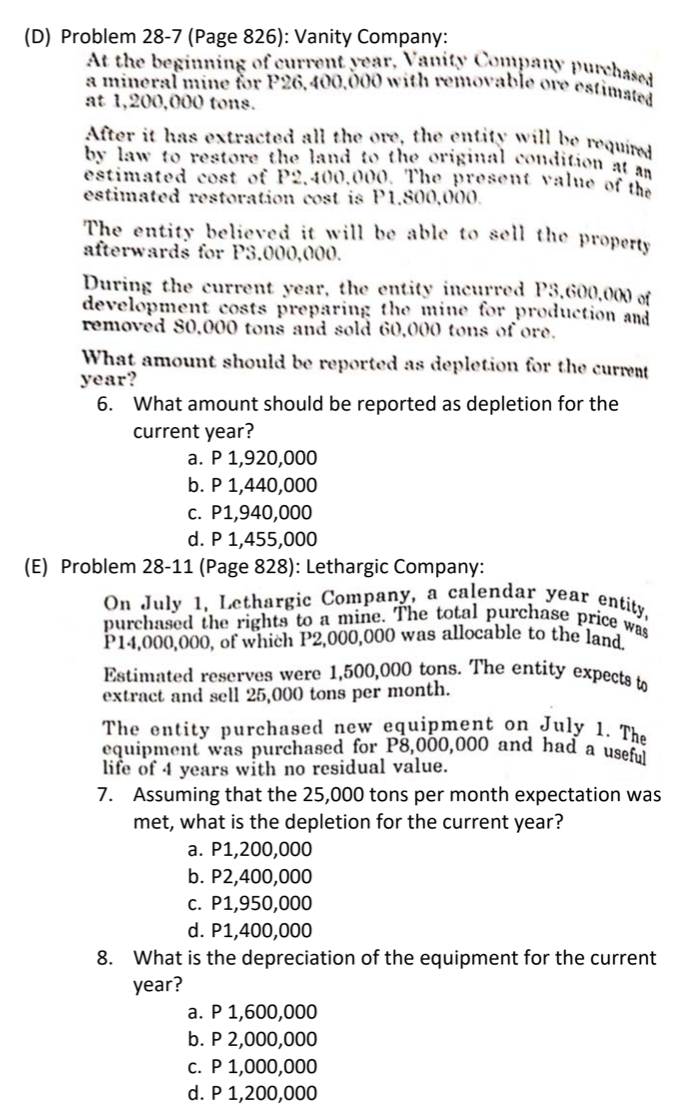 Show the solution: (D) Problem 28-7 (Page 826): Vanity Company: At the