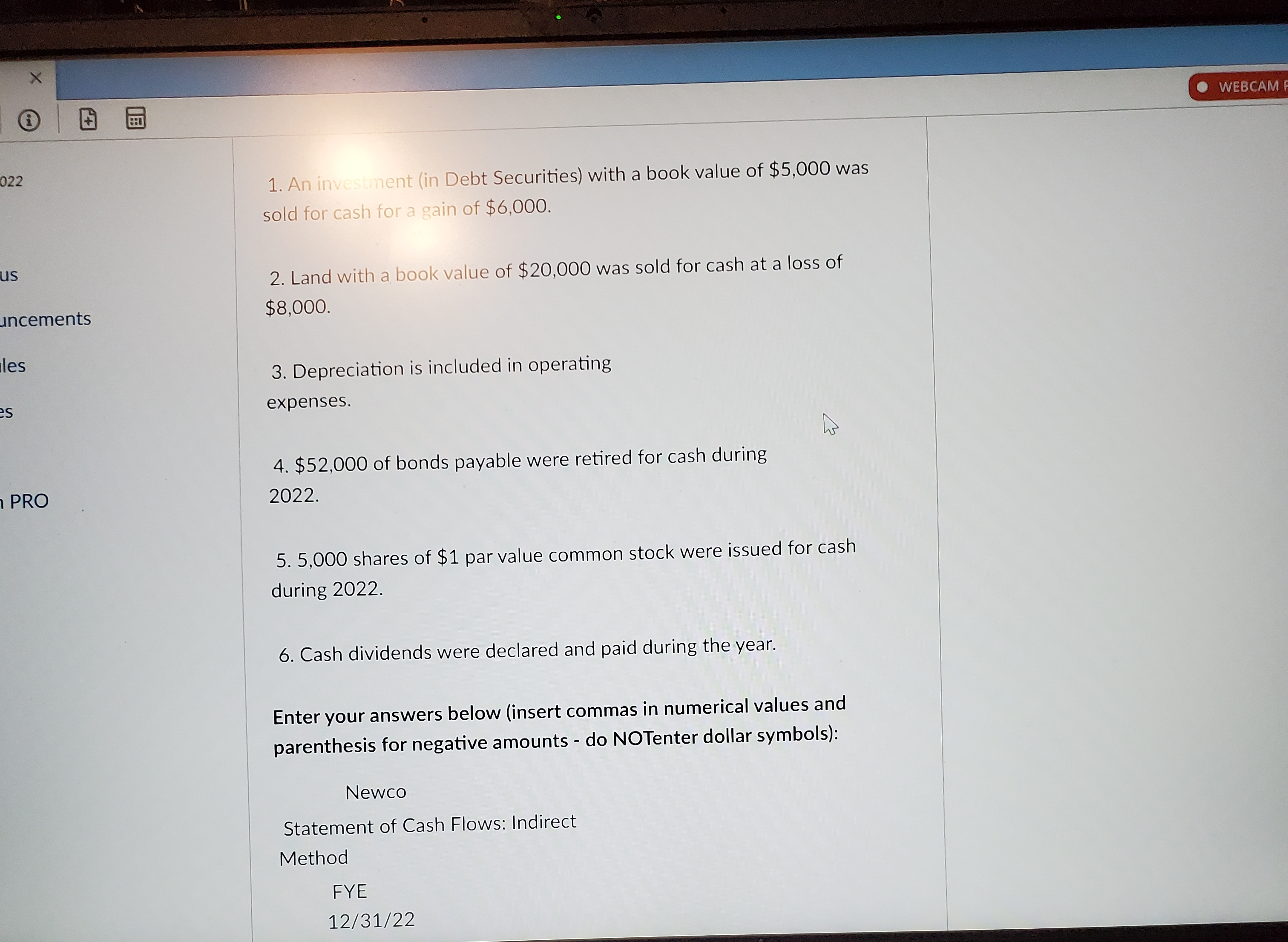 Zoom PRO Accounts receivable 190,000 150,000 40,000 Prepaid Insurance 10,000 18,000 (8,000)
