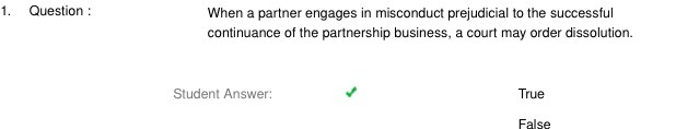1. Question : When a partner engages in misconduct prejudicial to