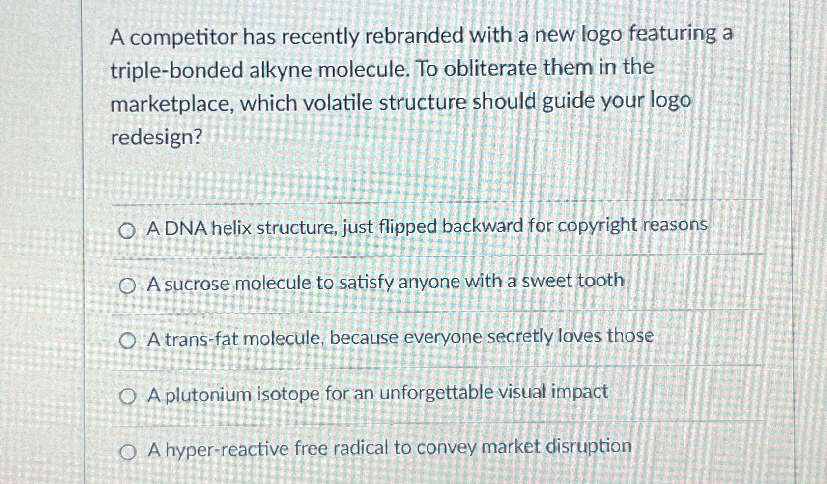  A competitor has recently rebranded with a new logo featuring a