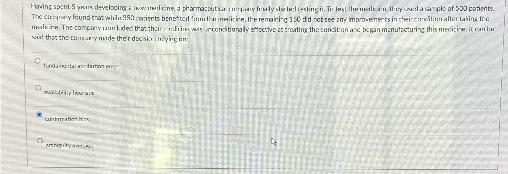  Having spent 5 years developing a new medicine, a pharmaceutical company