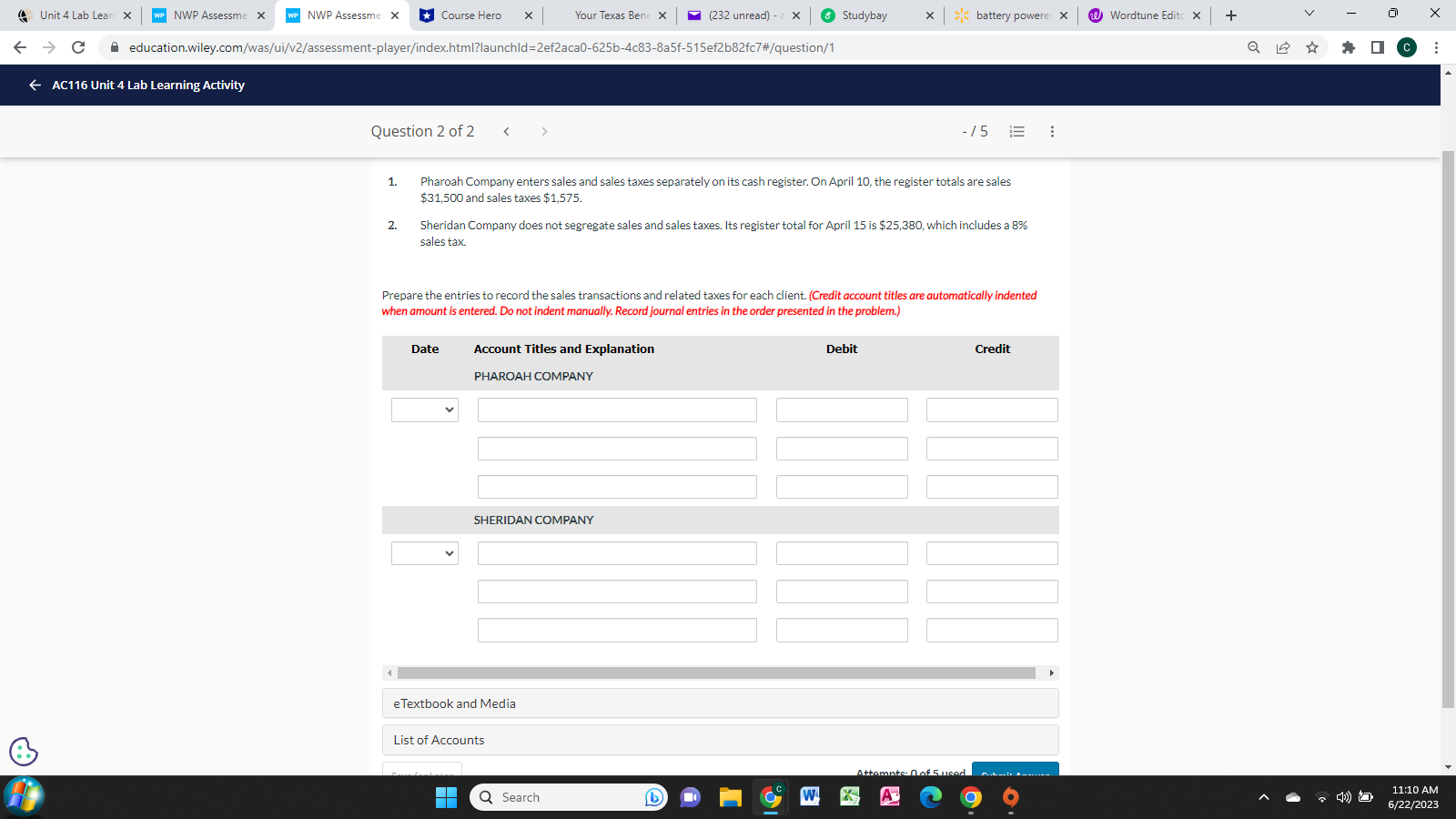 Assessme X Course Hero X Your Texas Bene X (232 unread) -