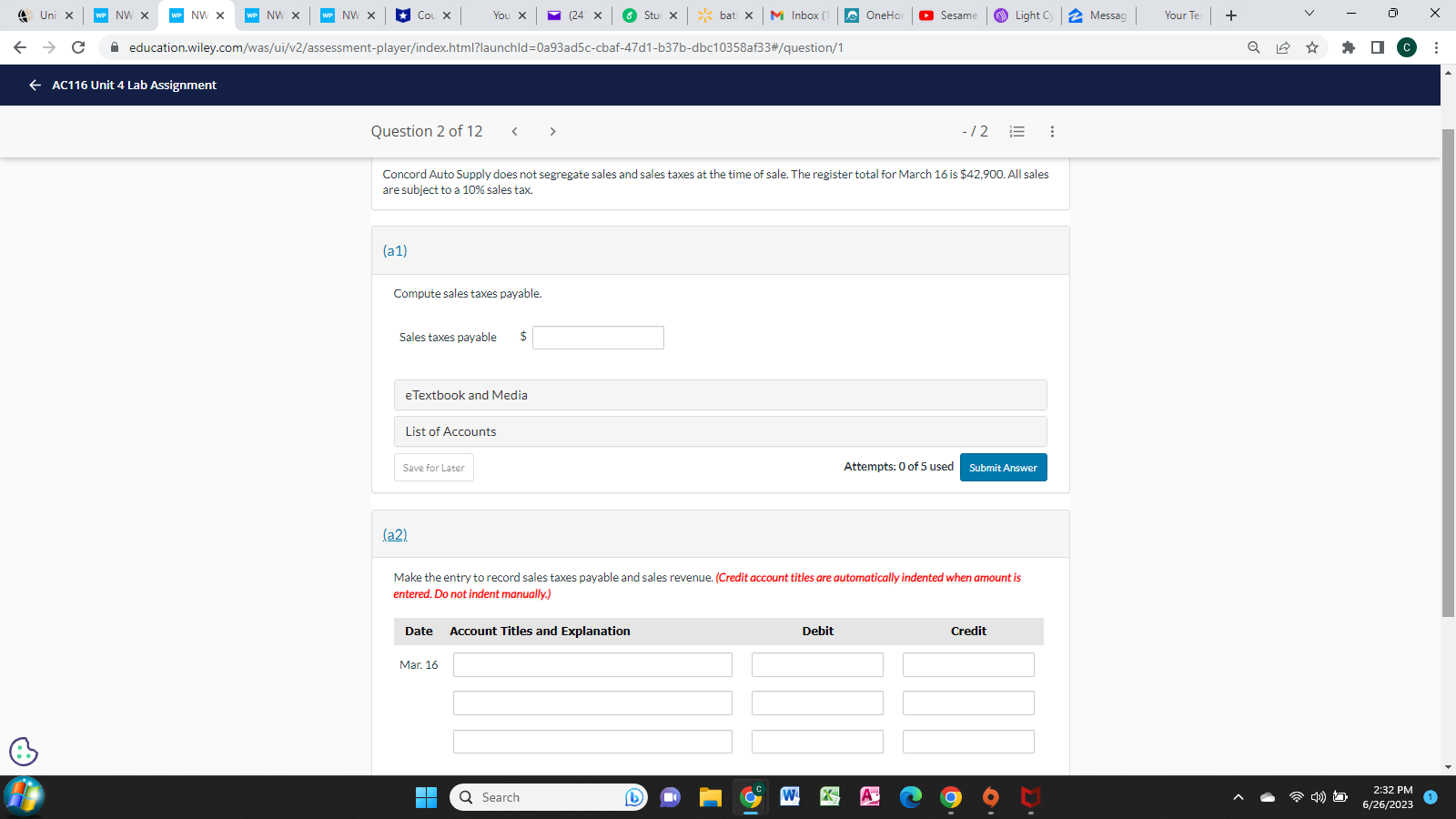 Company enters sales and sales taxes separately on its cash register. On