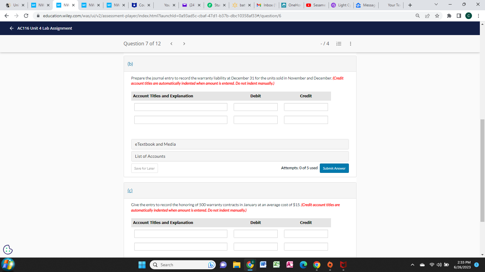 COMPANY e Textbook and Media List of Accounts Attempte- Oof S used