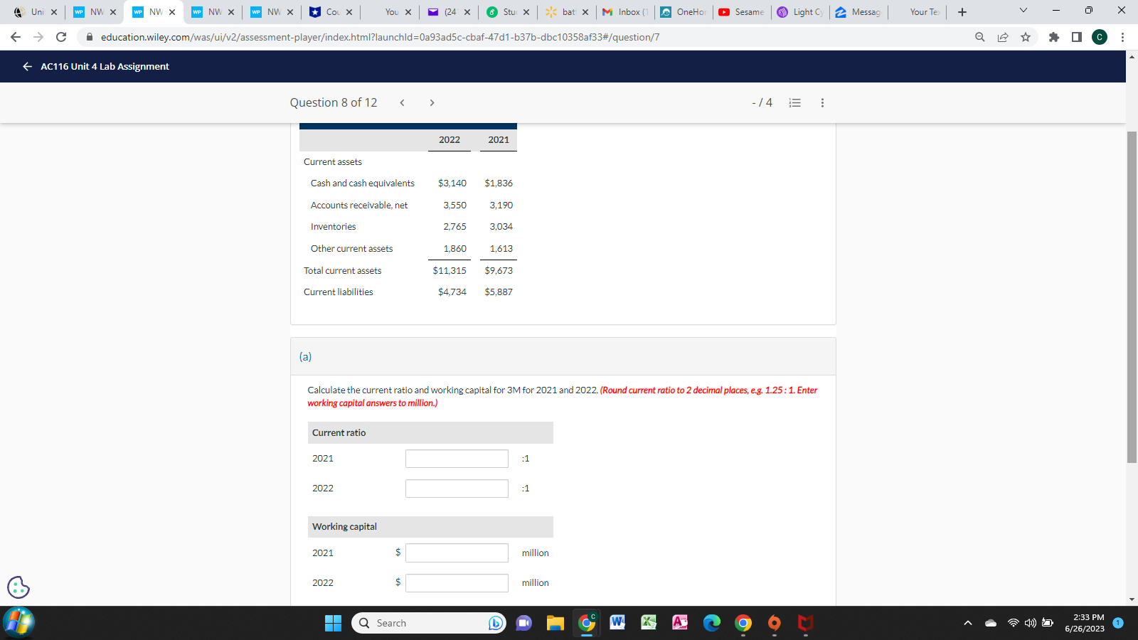 ..L.... .... Q Search D WKACOO 11:10 AM 6/22/2023Unit 4 X WP