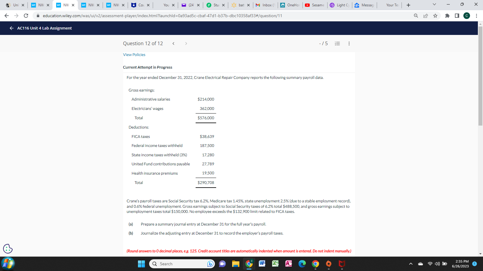 titles are automatically indented when amount is entered. Do not indent manually.