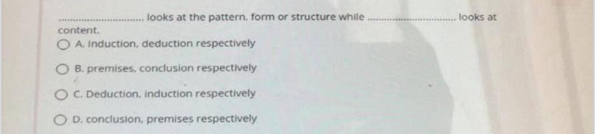  q, looks at the pattern, form or structure while q, looks