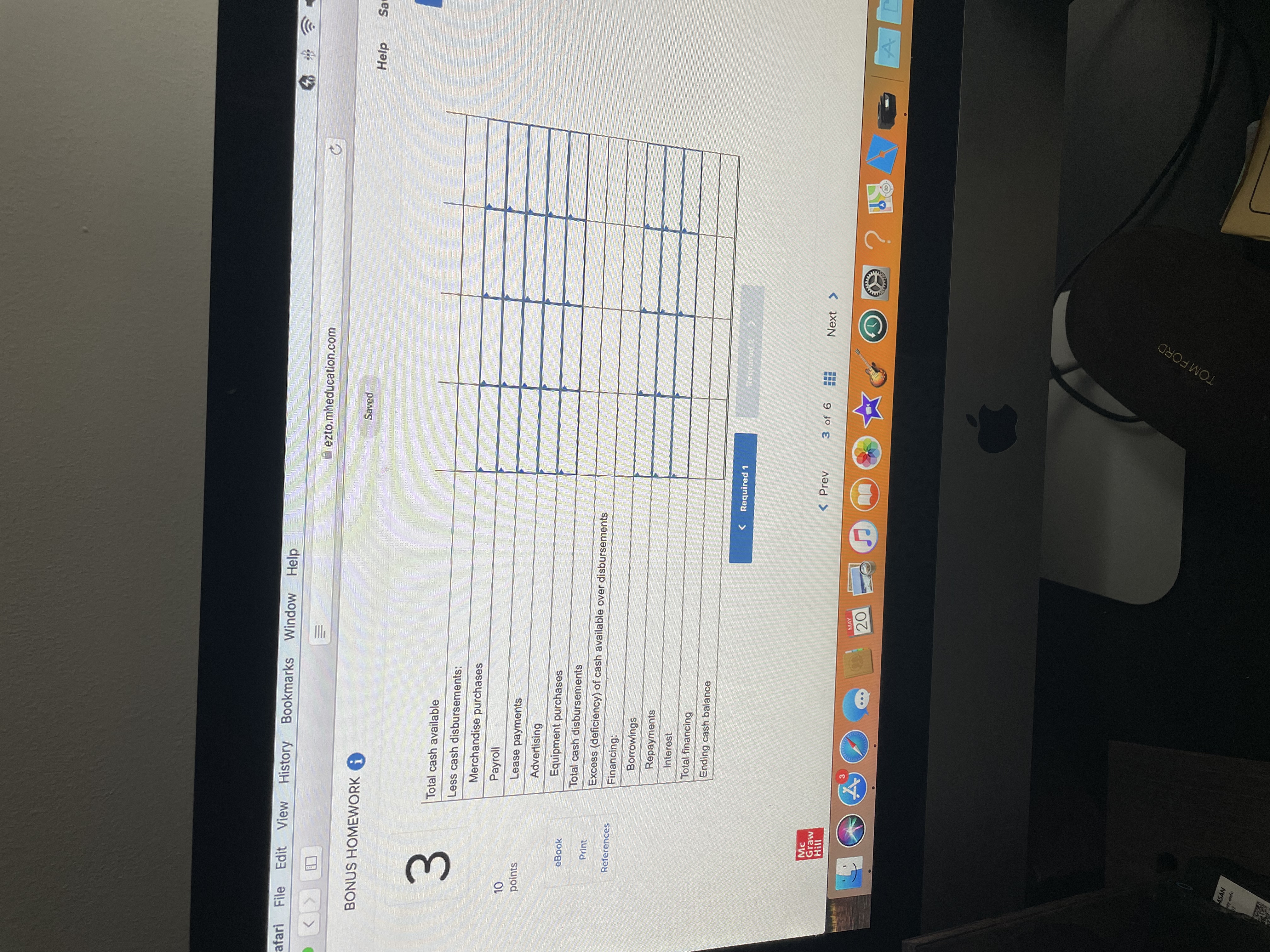 by a minus sign.) Prime Products Cash Budget Book April May June