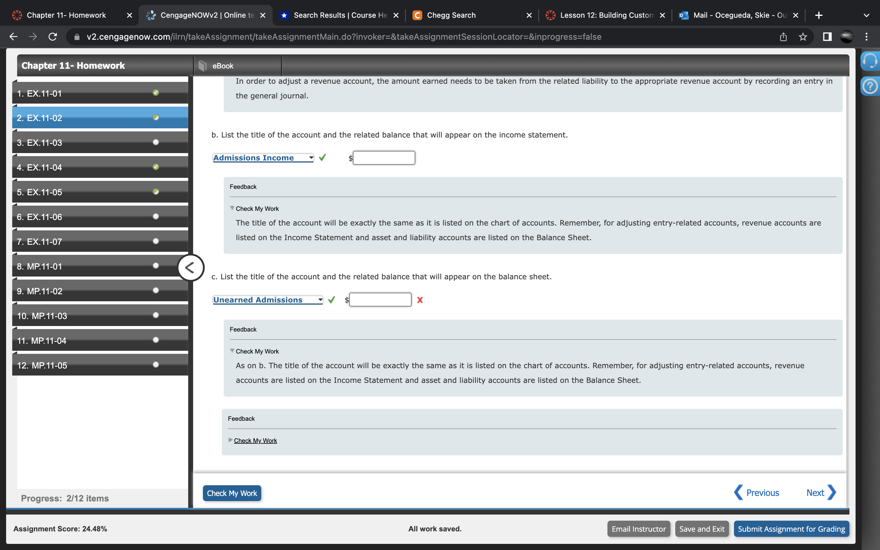 . EX.11-03 . EX.11-04 . EX.11-05 . EX.11-06 . EX.11-07 . MP.11-01