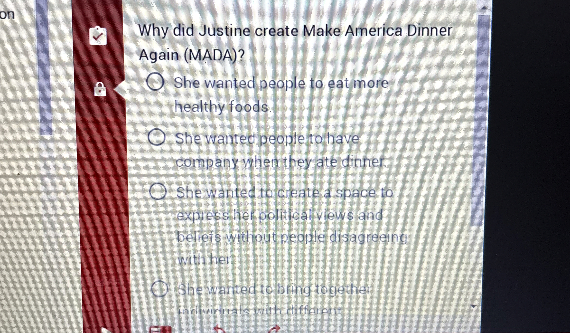  on Why did Justine create Make America Dinner Again (MADA)? She