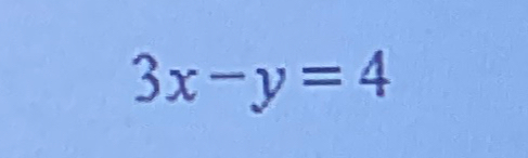  3x-y=4 