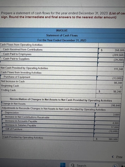 Need help solving for " increase in net contributions" on statement of