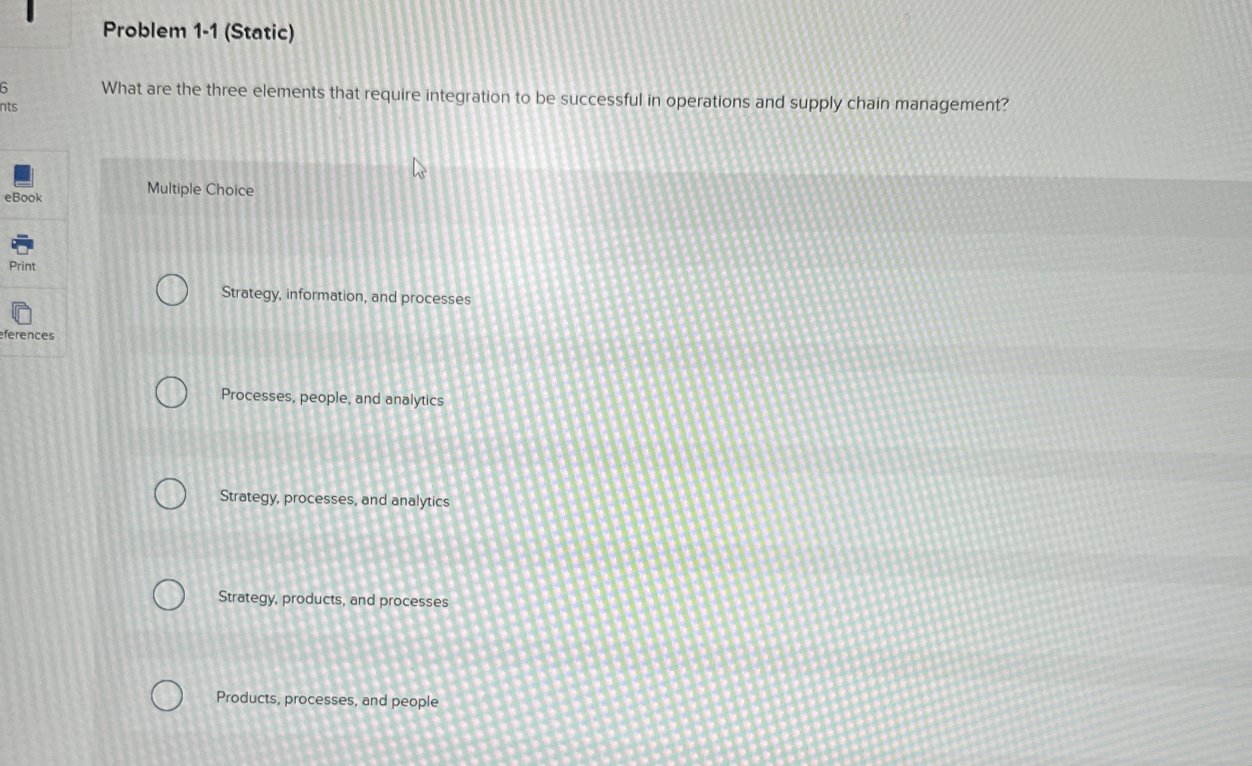  Problem 1-1(Static) What are the three elements that require integration to